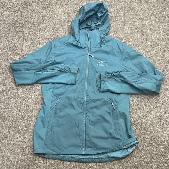 Arc'teryx Jacket Womens Large Blue Hooded Full Zip Lightweight Insulated Hiking - Picture 1 of 10